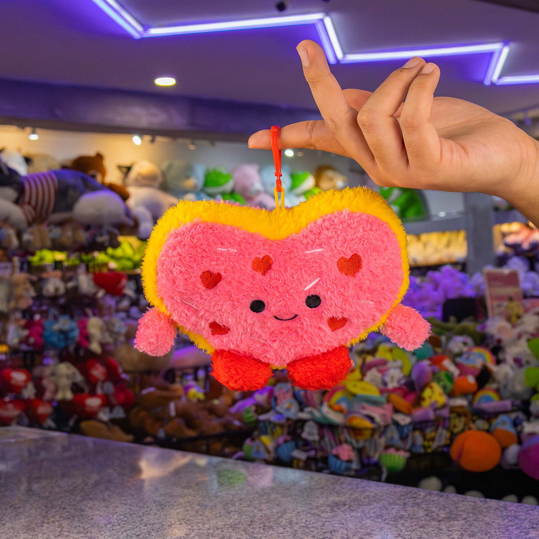 Llavero de peluche para San Valentín en color rosa y rojo. Peluches de novedad 