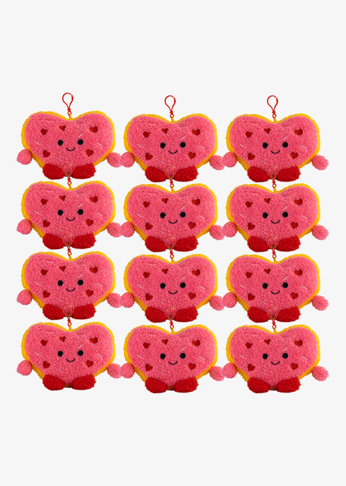 Llavero de peluche para San Valentín en color rosa y rojo. Peluches de novedad 