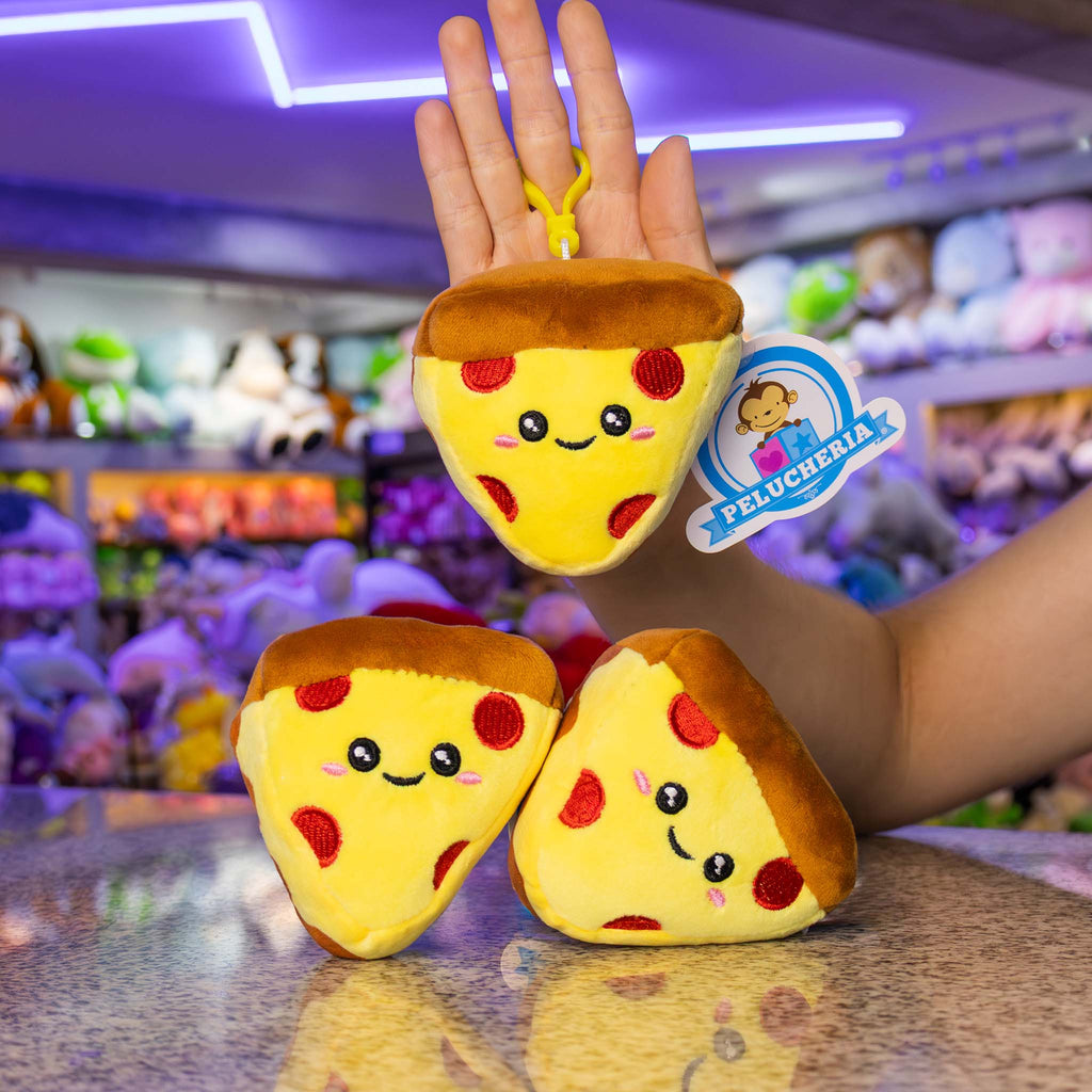 Llavero de peluche de pizza, ideal para regalar o coleccionar 