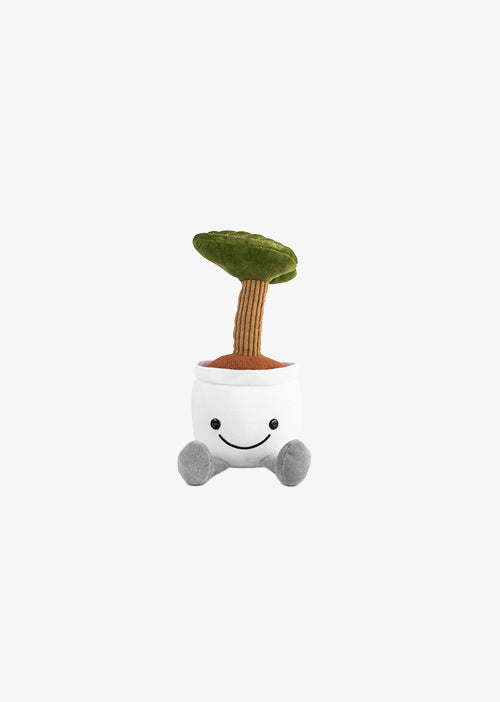 Planta de peluche Kumba 23 cm PIUINIKI - Pelucheria. Peluche de planta con carita feliz en color verde