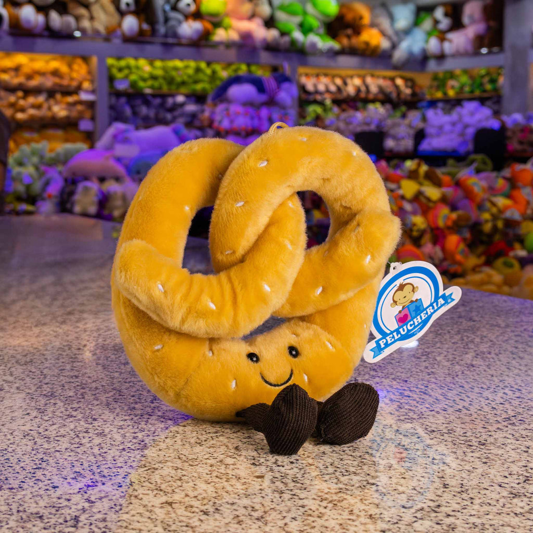 Pretzel de peluche 22 cm, peluche de comida perfecto para regalar, decorar o coleccionar