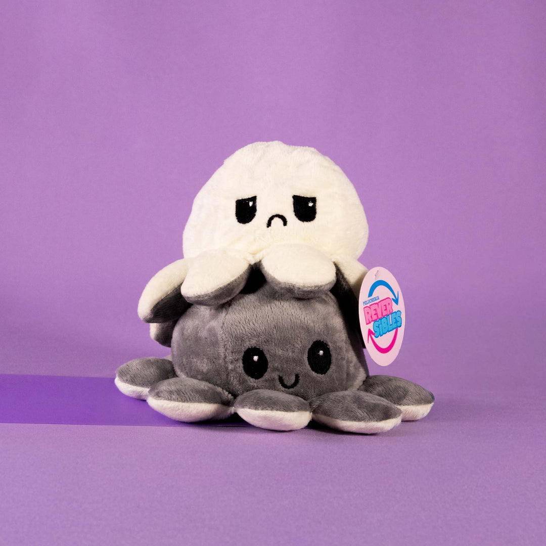 Pulpos de peluche reversibles en colores surtidos. Peluches de novedad y de moda