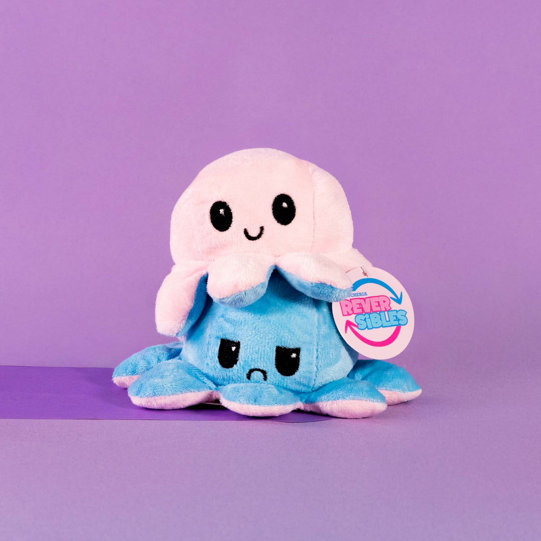 Pulpos de peluche reversibles en colores surtidos. Peluches de novedad y de moda