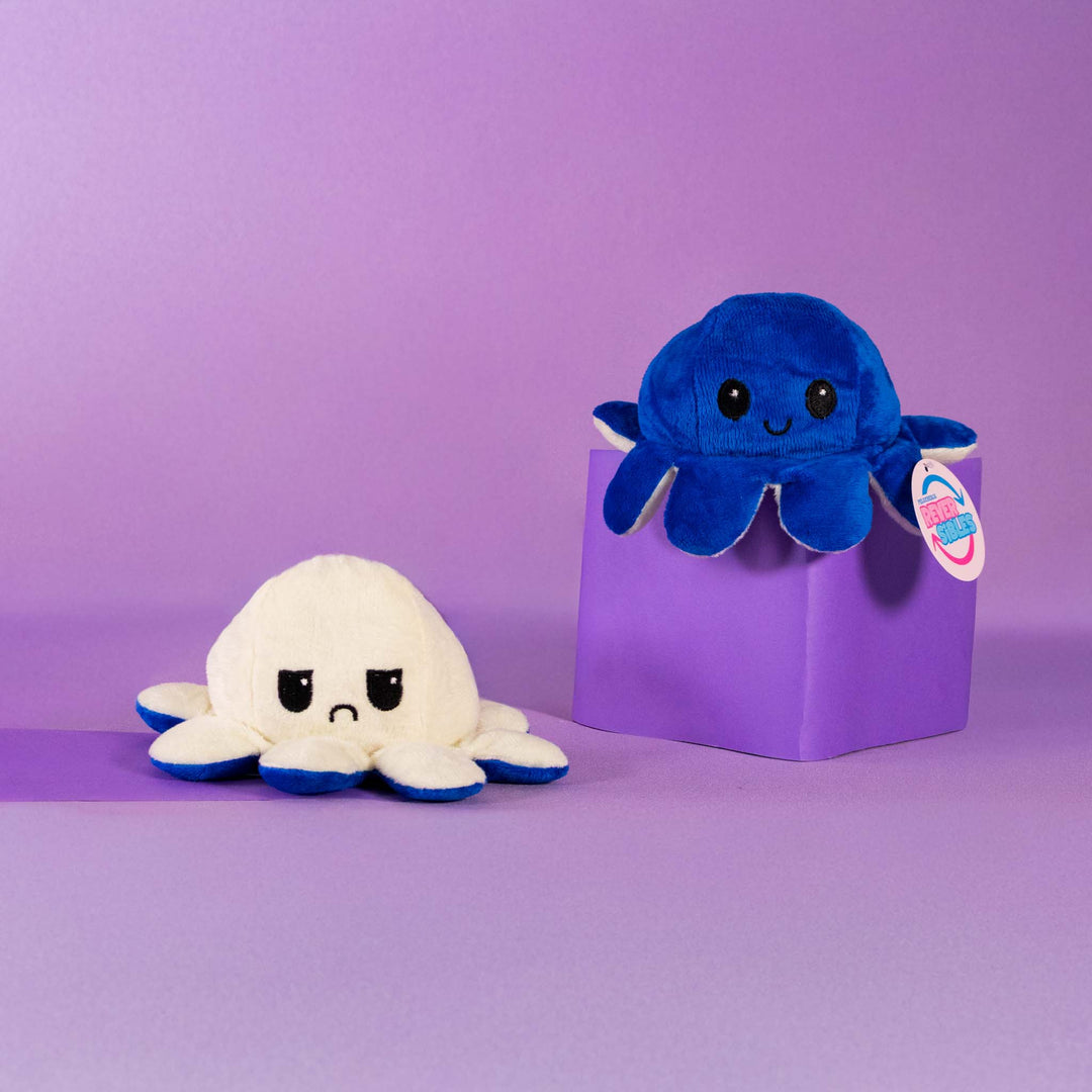 Pulpos de peluche reversibles en colores surtidos. Peluches de novedad y de moda