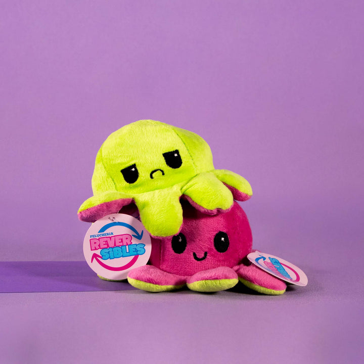 Pulpos de peluche reversibles en colores surtidos. Peluches de novedad y de moda