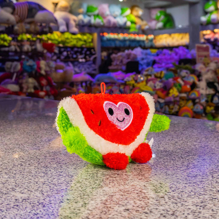 Llavero de peluche para San Valentín en color rosa y verde. Peluches de novedad 