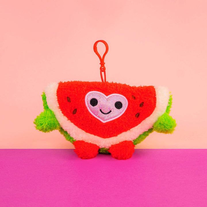 Llavero de peluche para San Valentín en color rosa y verde. Peluches de novedad 