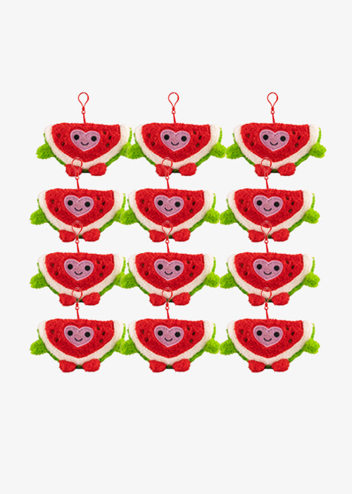 Llavero de peluche para San Valentín en color rosa y verde. Peluches de novedad 