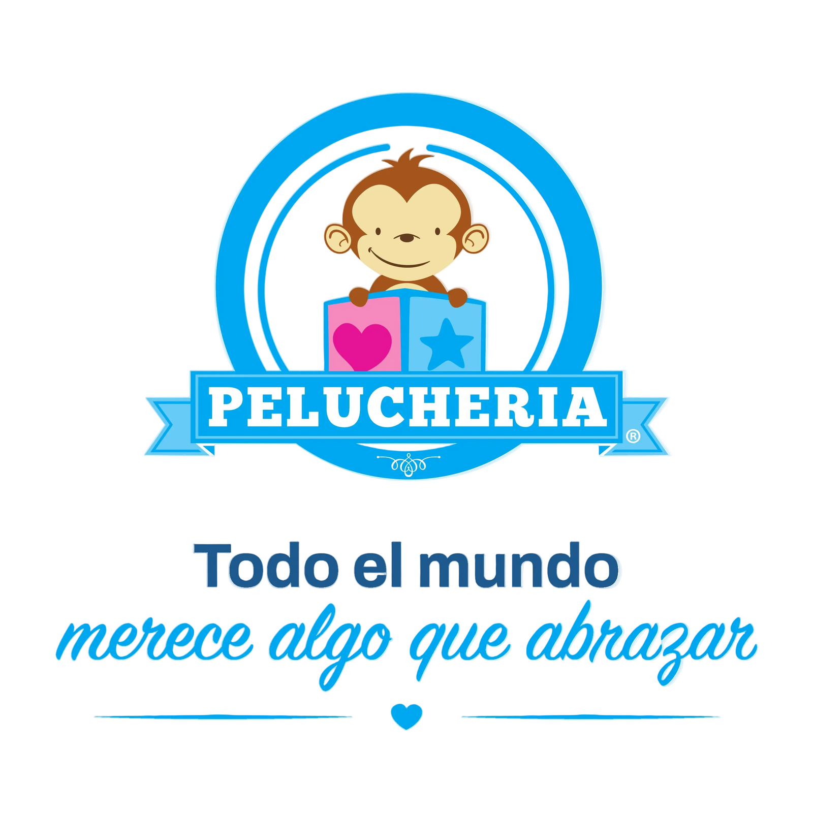 Logo de pelucheria con slogan Todo el mundo merece algo que abrazar