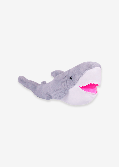 Tiburón de peluche suave y esponjoso con diseño amigable, ideal para niños y coleccionistas.

