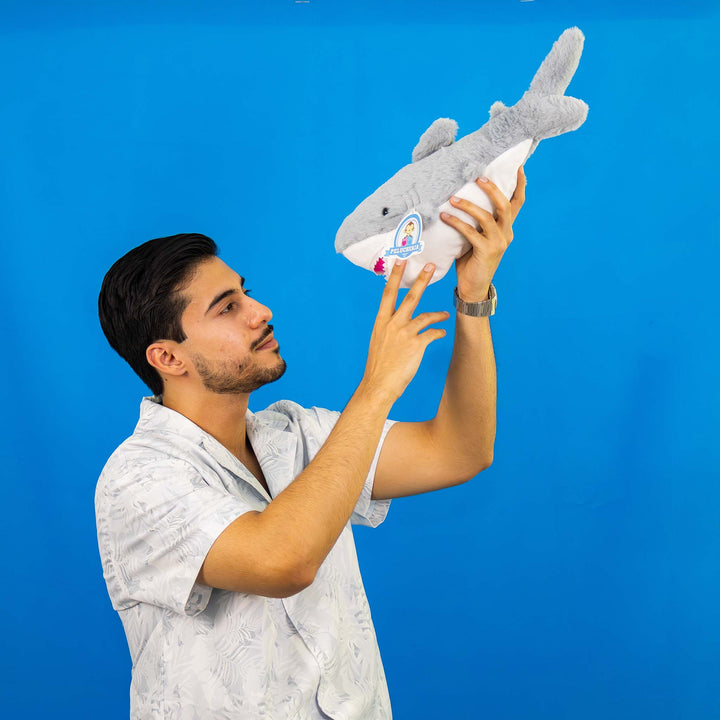Tiburón de peluche Ocean en color gris 40 cm, peluches marinos para eventos y decoraciones