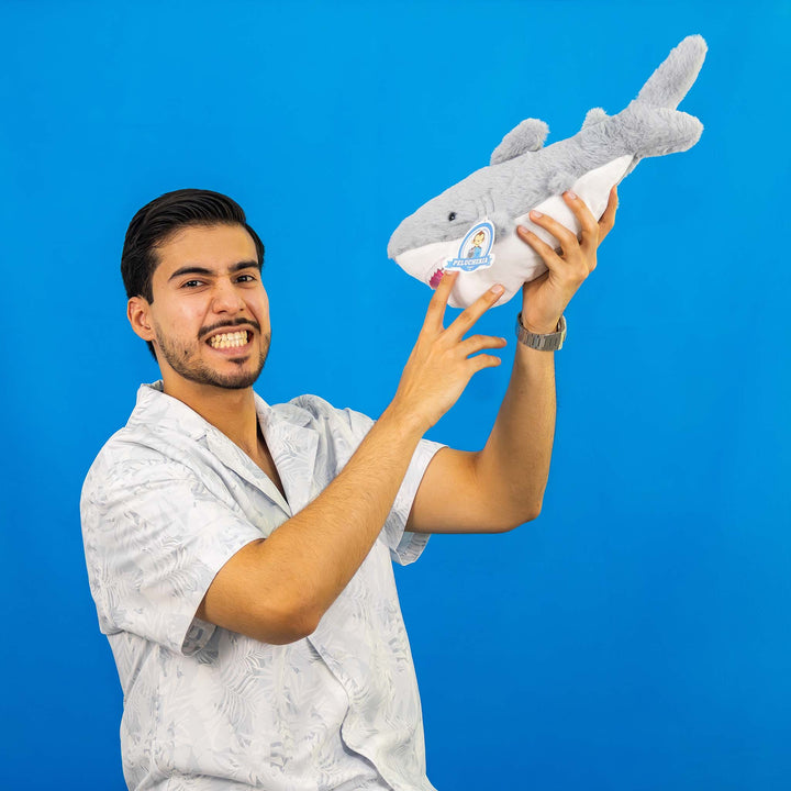 Tiburón de peluche Ocean en color gris 40 cm, peluches marinos para eventos y decoraciones
