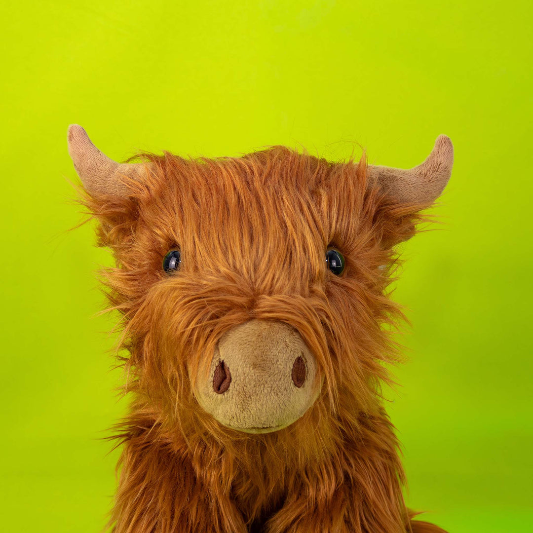 Toro de peluche Bruno 30 cm. Peluche de toro color café con cuernos , extra suave