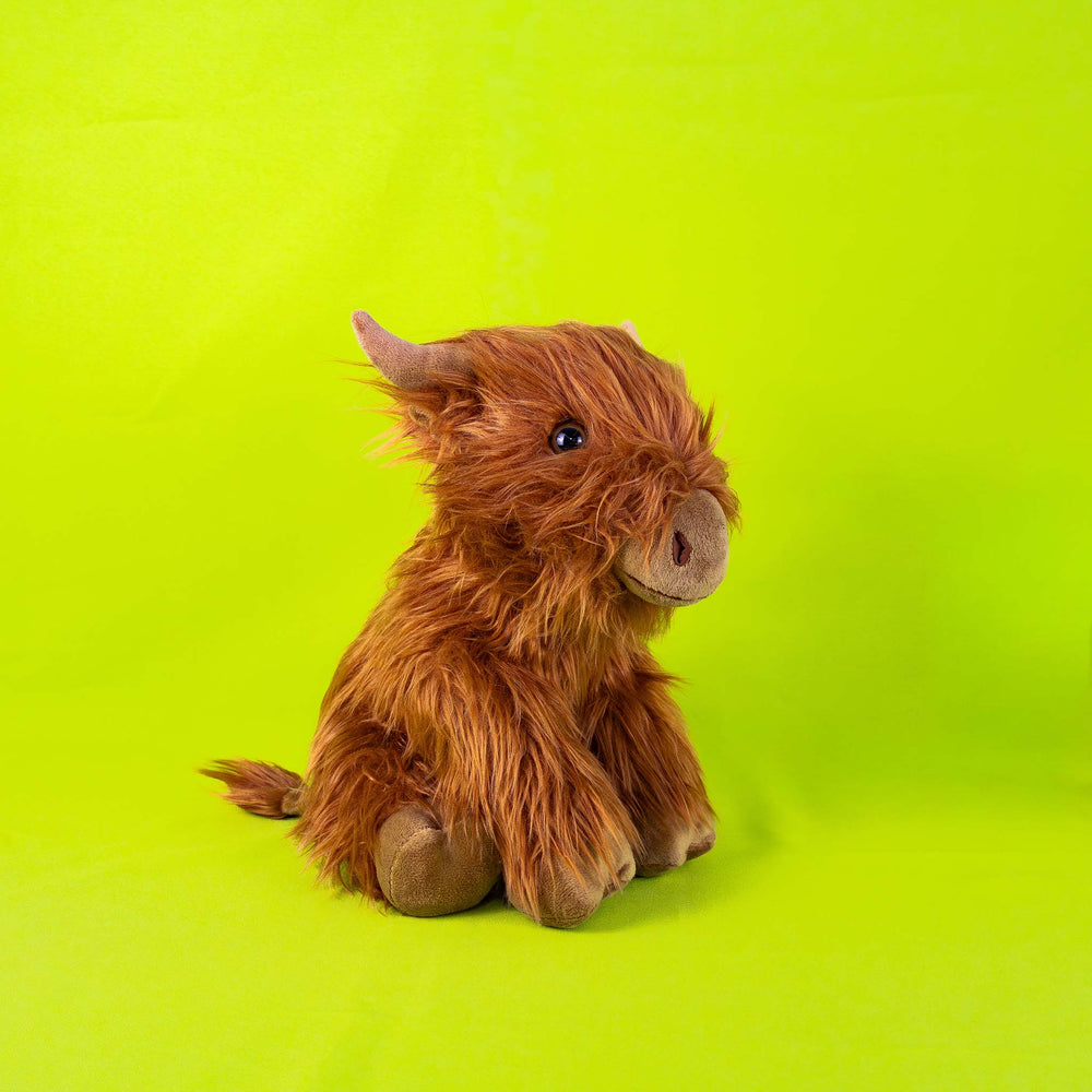 Toro de peluche Bruno 30 cm. Peluche de toro color café con cuernos , extra suave