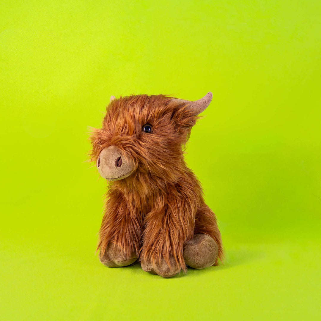 Toro de peluche Bruno 30 cm. Peluche de toro color café con cuernos , extra suave