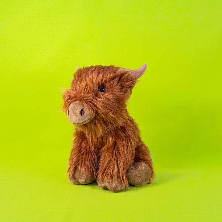 Toro de peluche Bruno 30 cm. Peluche de toro color café con cuernos , extra suave