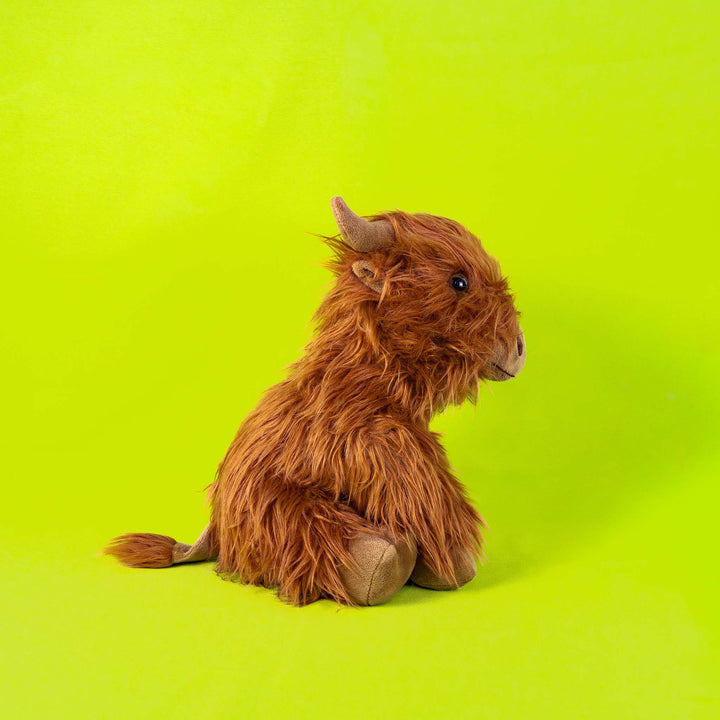 Toro de peluche Bruno 30 cm. Peluche de toro color café con cuernos , extra suave