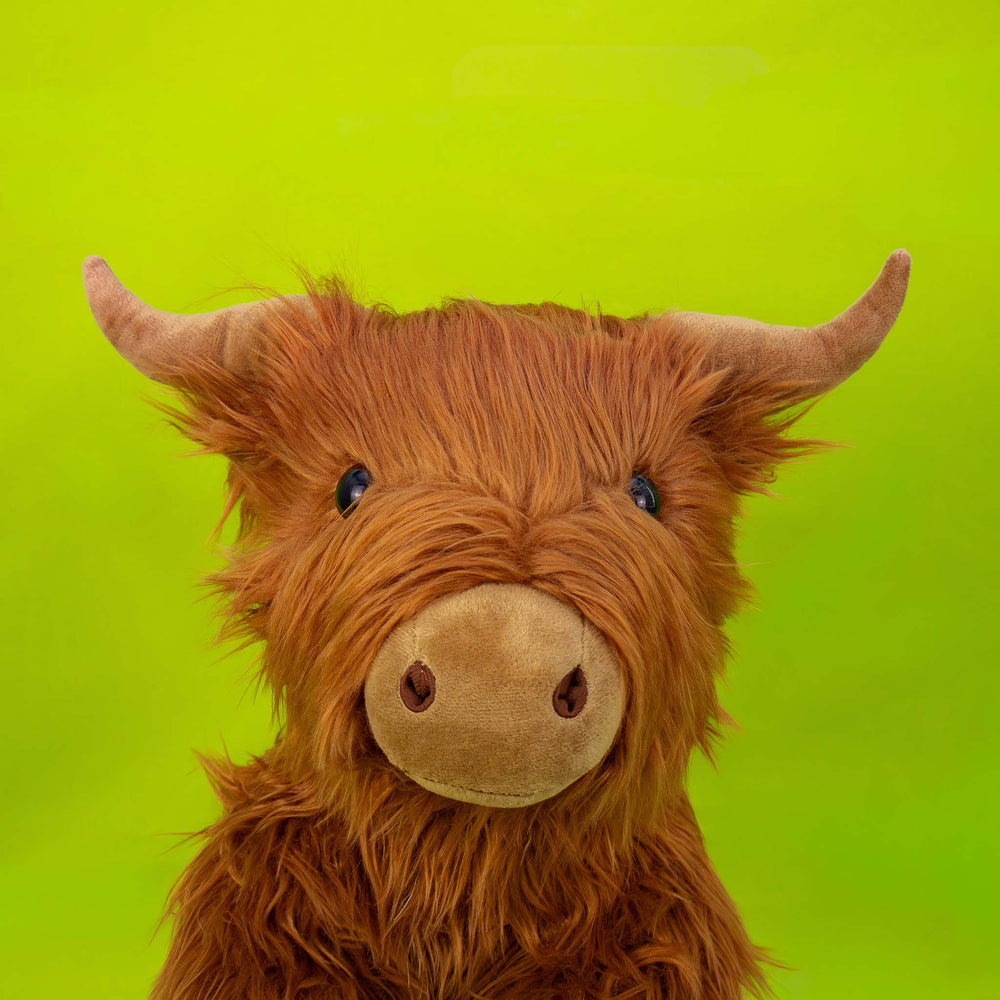 Toro de peluche Bruno 40 cm. Peluche de toro color café con cuernos , extra suave