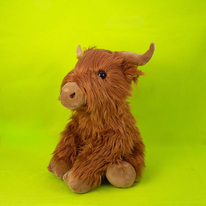 Toro de peluche Bruno 40 cm. Peluche de toro color café con cuernos , extra suave