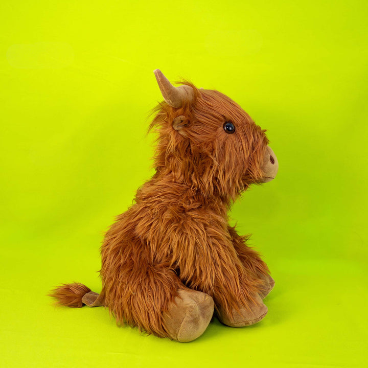 Toro de peluche Bruno 40 cm. Peluche de toro color café con cuernos , extra suave