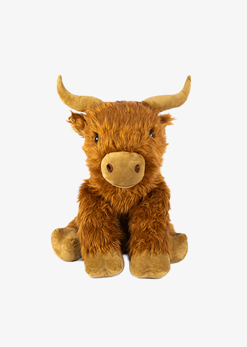 Toro de peluche Bruno 60 cm. Peluche de toro color café con cuernos , extra suave