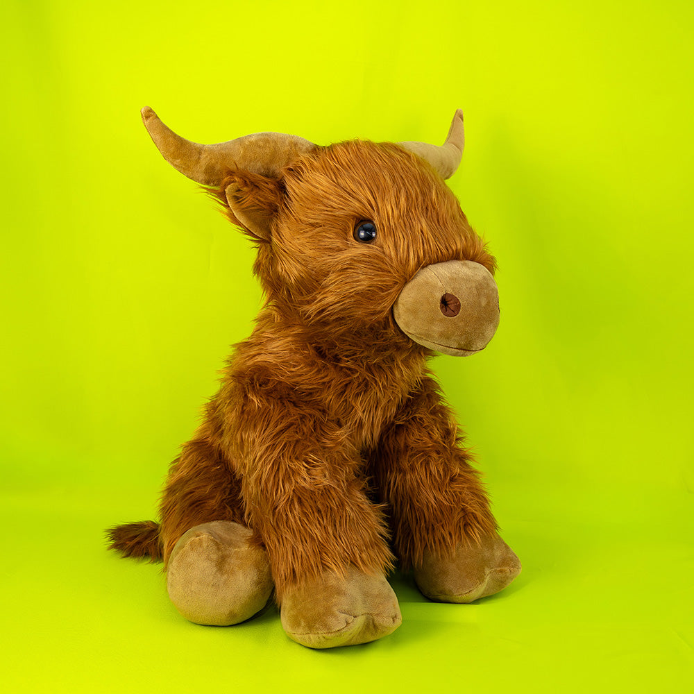 Toro de peluche Bruno 60 cm. Peluche de toro color café con cuernos , extra suave