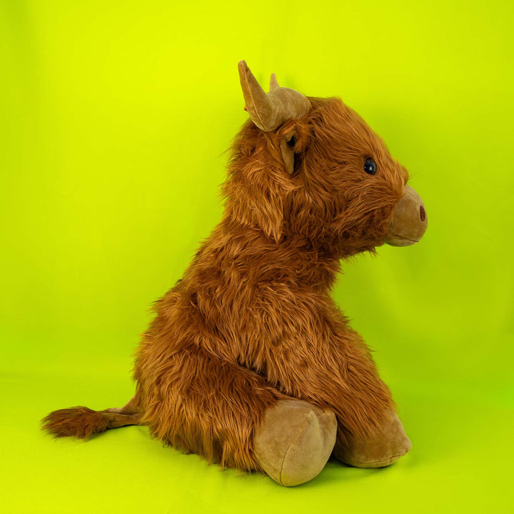 Toro de peluche Bruno 60 cm. Peluche de toro color café con cuernos , extra suave