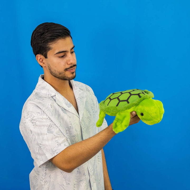 Tortuga de peluche Ocean 31 cm, color verde con detalles increíbles 
