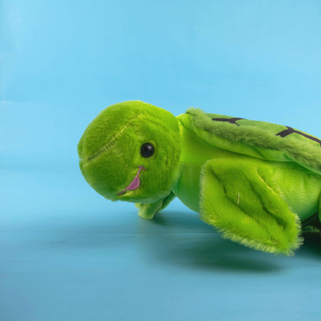 Tortuga de peluche Ocean 31 cm, color verde con detalles increíbles 