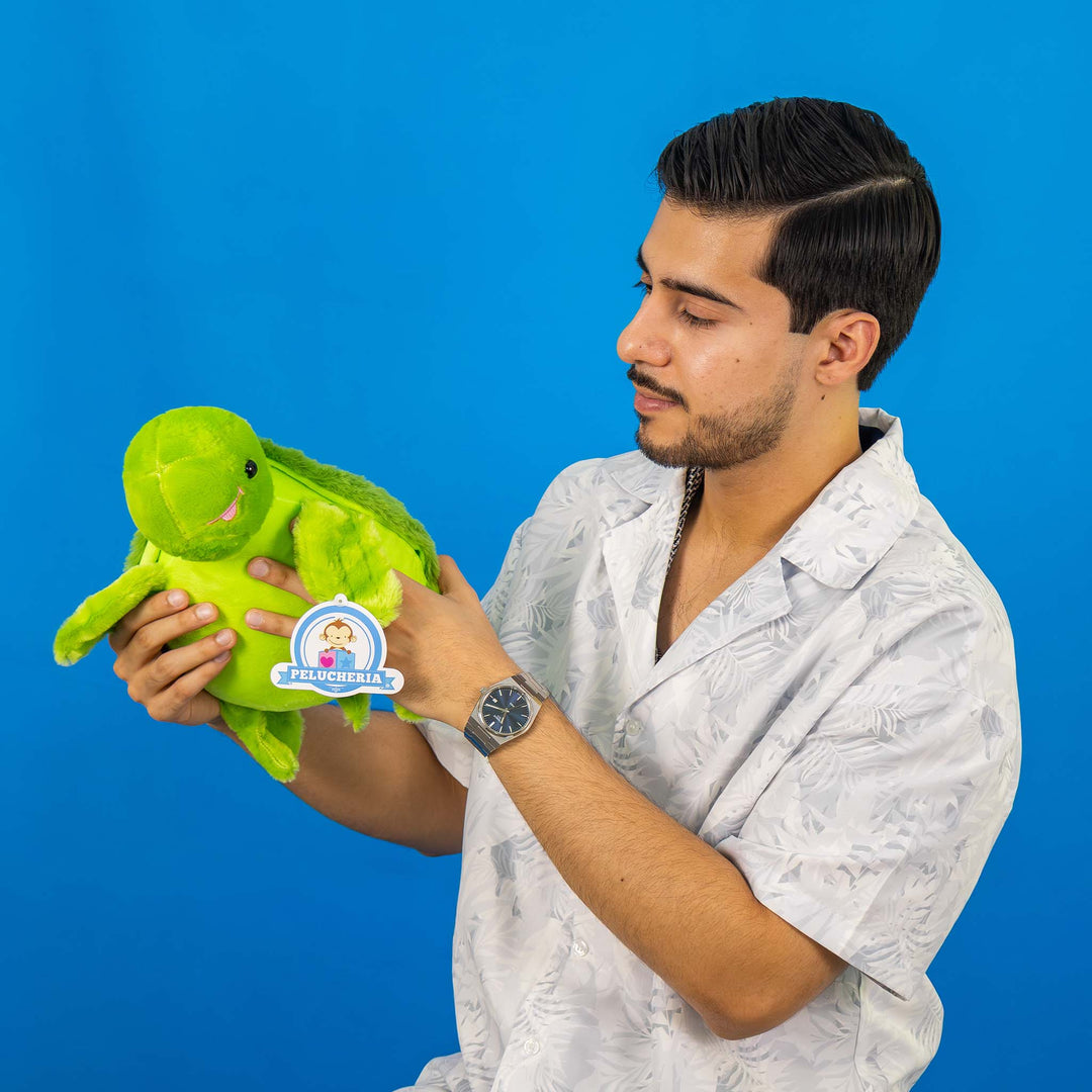 Tortuga de peluche Ocean 31 cm, color verde con detalles increíbles 