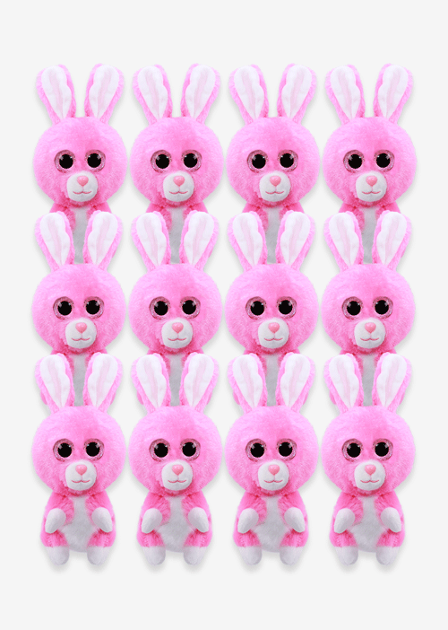 Set de 12 Piezas Conejo de peluche Rosa Titi 15 cm - Pelucheria