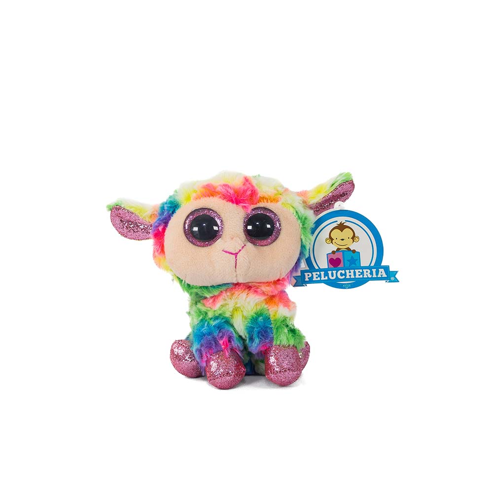 Borrego de peluche Tiedye Titi 15 cm  colores tiedye y ojos brillantes