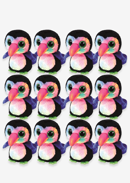 Tucán de peluche Titi 15 cm. Detalles brillantes como colores y ojos. 