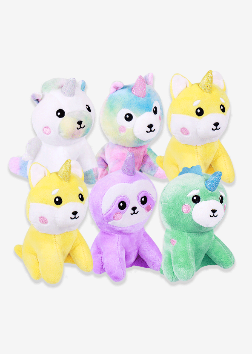Set de 6 Piezas Unicornio de peluche Kawaii 13 cm - Pelucheria