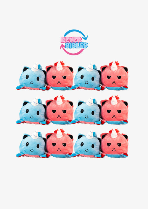 unicornios de peluche reversibles en colores surtidos. Peluches de novedad y de moda