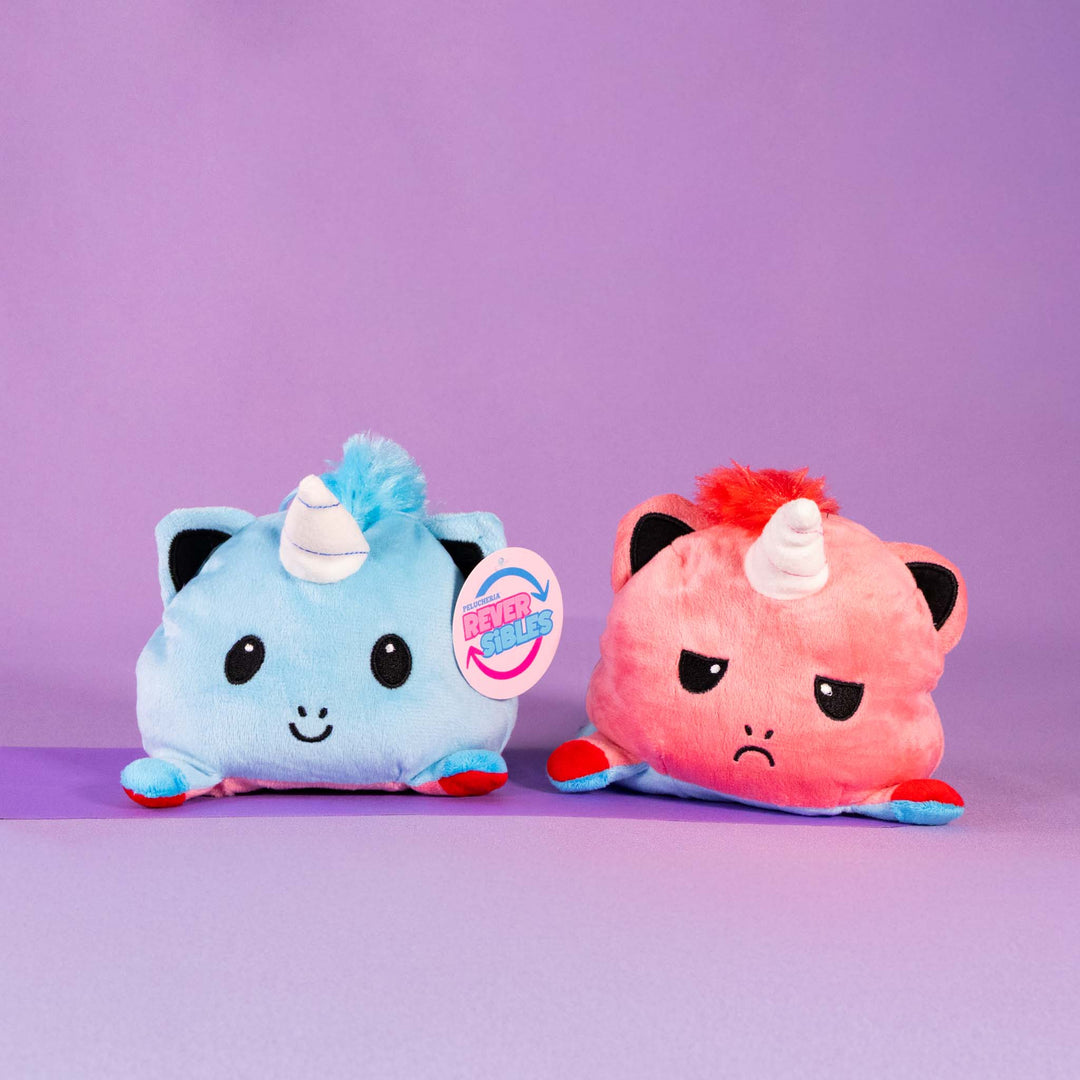unicornios de peluche reversibles en colores surtidos. Peluches de novedad y de moda