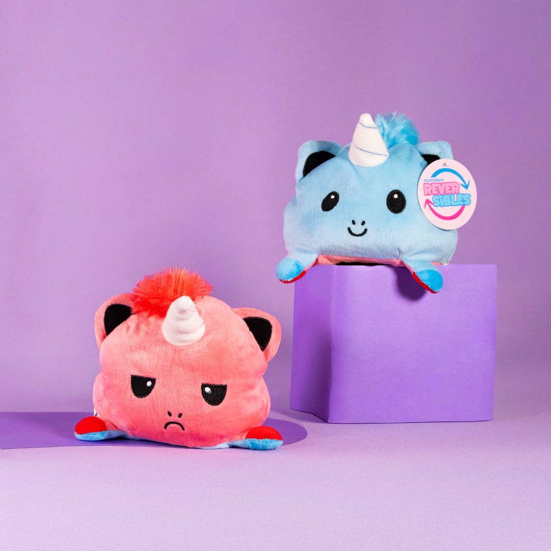 unicornios de peluche reversibles en colores surtidos. Peluches de novedad y de moda