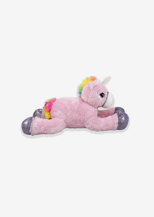 Unicornio de peluche gigante, color rosa con detalles brillantes. Ideal para tiendas de regalos y mayoristas