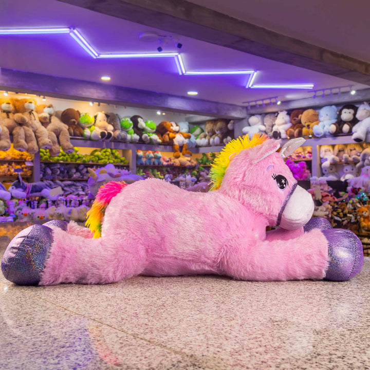 Unicornio de peluche Arcoiris Rosa 60 cm - Pelucheria
