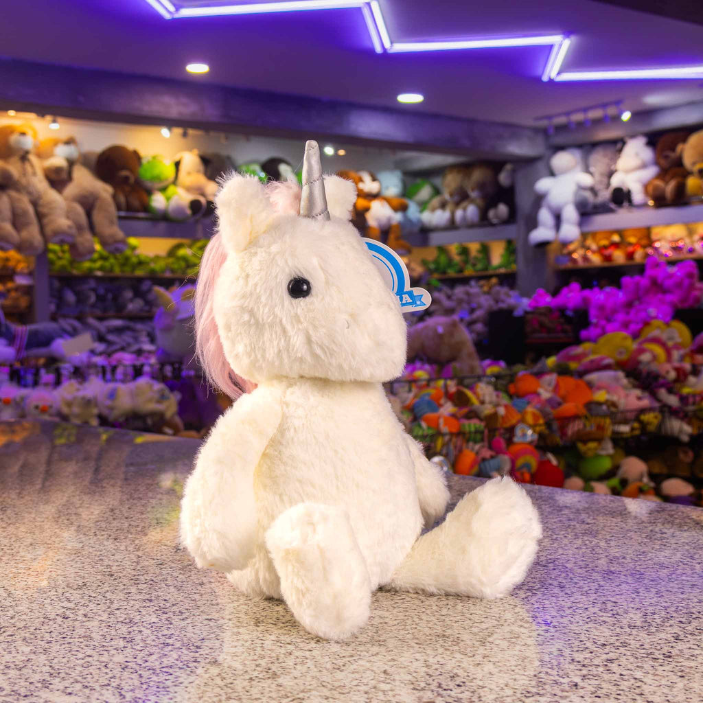 Unicornio de peluche, ideal para eventos, baby shower, centros de mesas o para regalos. 