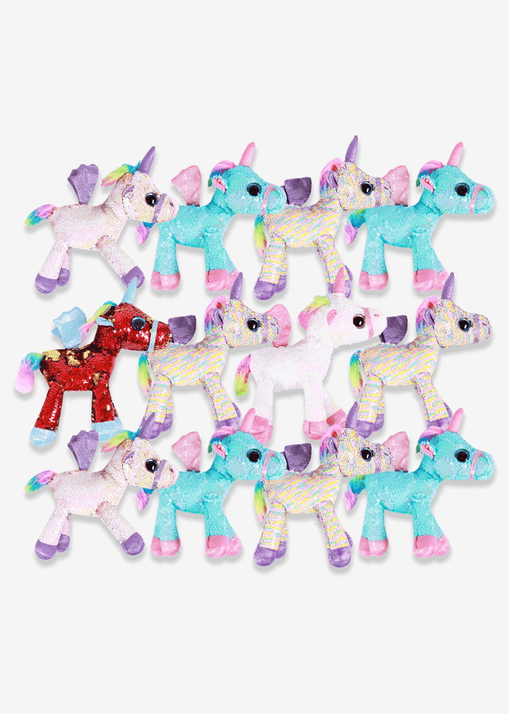 Unicornios de peluche al mayoreo diferentes colores y modelos. Ideal para tiendas de regalo