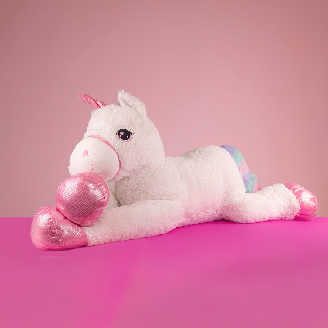 Unicornio de peluche gigante 120 cm - Pelucheria