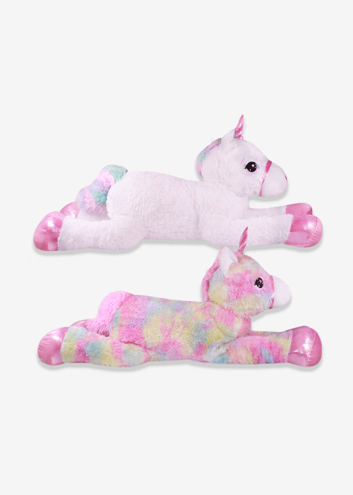 Unicornios de peluche gigantes, al mayoreo, ideales para regalar o decorar. 
Colores y detalles tiernos 