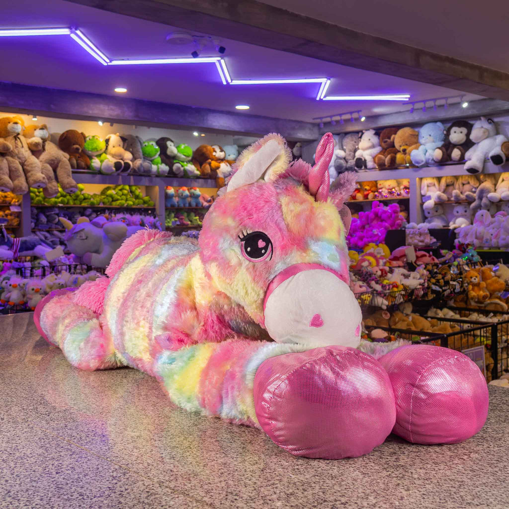 Unicornios de peluche gigantes, al mayoreo, ideales para regalar o decorar. 
Colores y detalles tiernos 