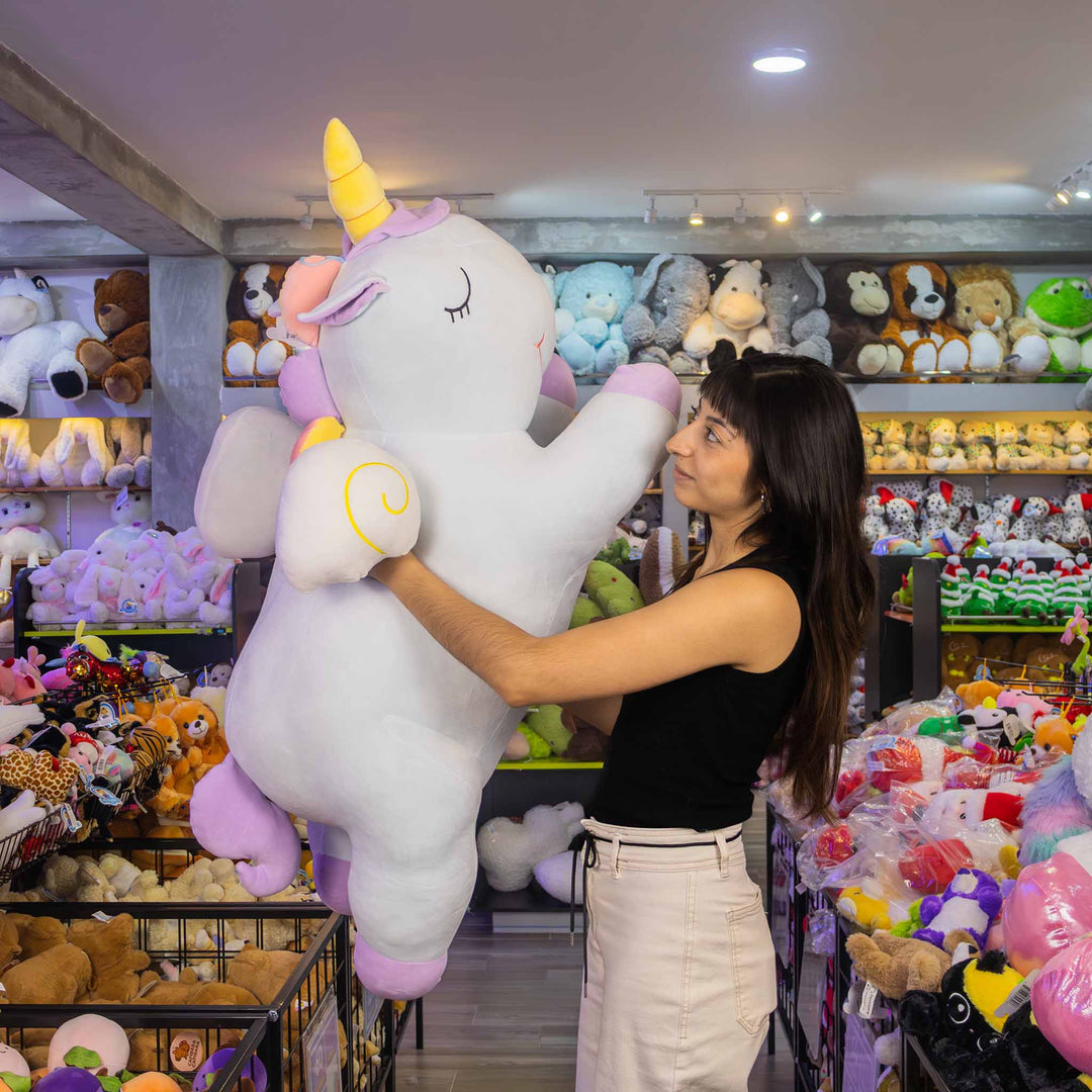 Unicornio de peluche gigante 100 cm - Pelucheria