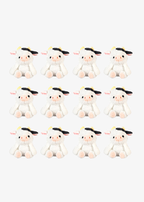 Vacas de peluche al mayoreo, colores negro y blanco. Perfectas para regalar, decorar o vender.