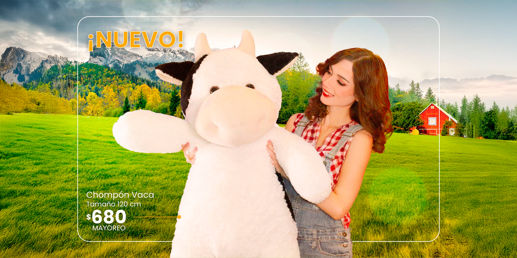 Vaca de peluche gigante adorable ideal para toda ocasión 