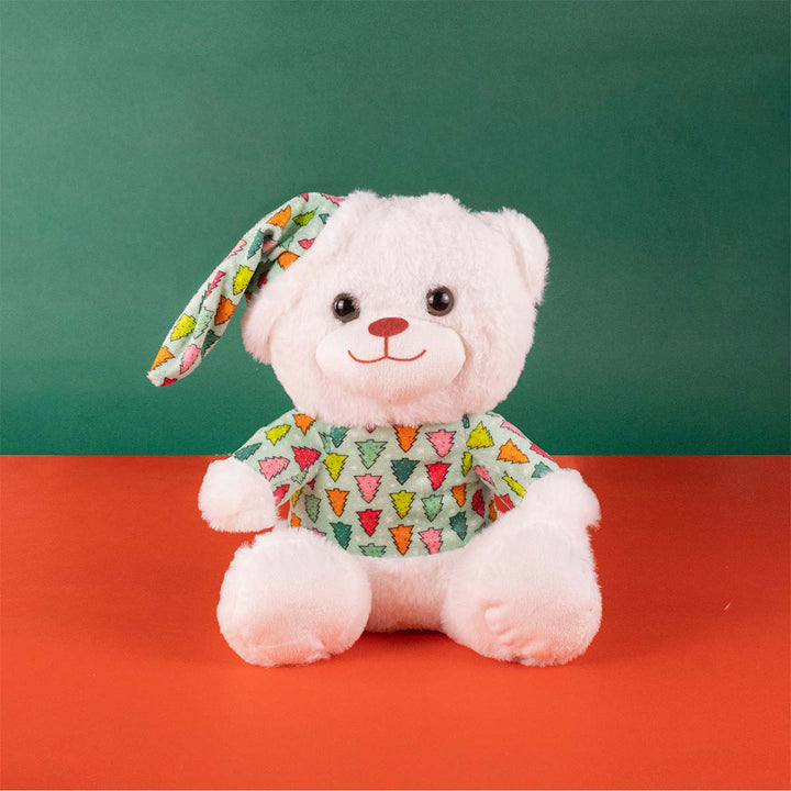 Oso de peluche Blanco Winter Pijama Navidad 28 cm