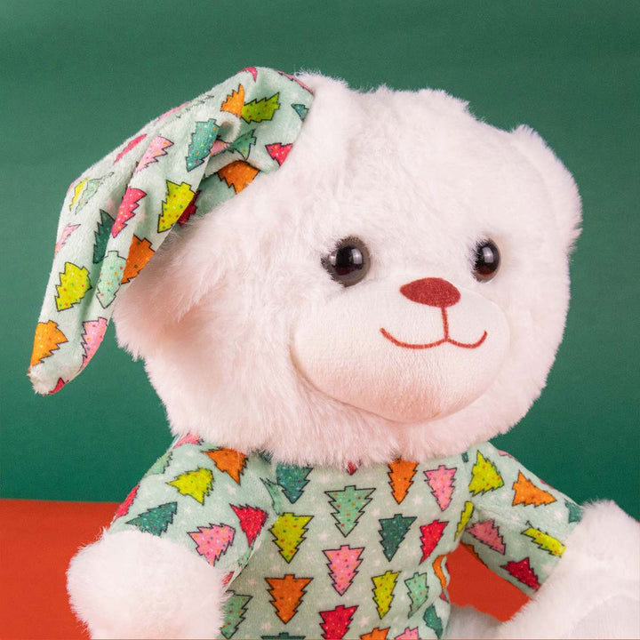 Oso de peluche Blanco Winter Pijama Navidad 28 cm