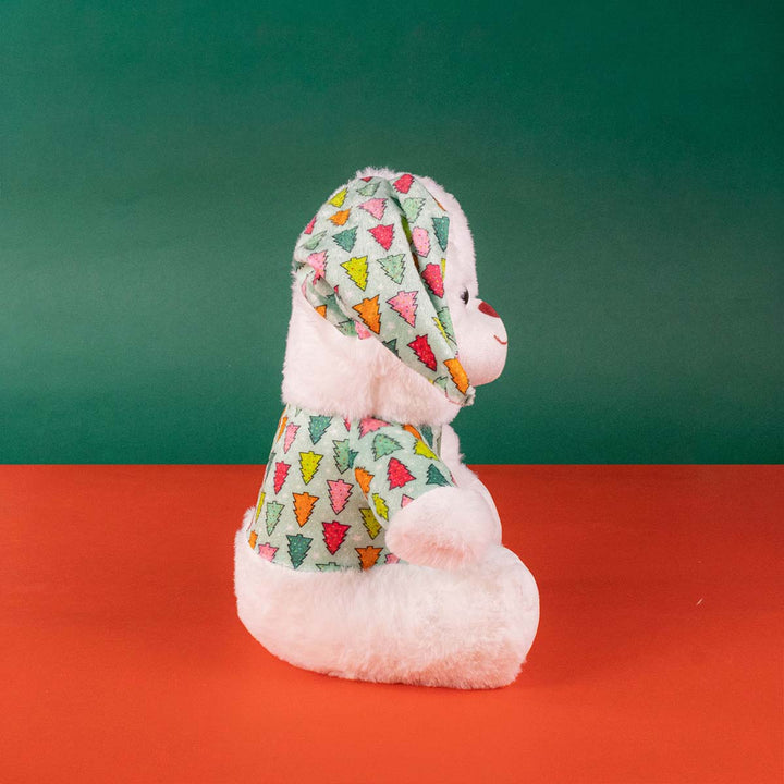 Oso de peluche Blanco Winter Pijama Navidad 28 cm